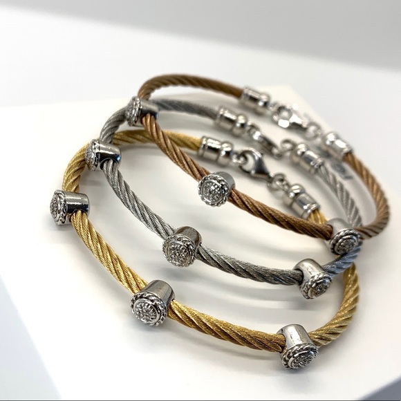 💕HP💕Diamond disc stainless steel and sterling silver bracelet - Picture 3 of 8